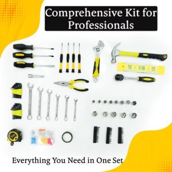 108-Piece Household Tool Kit for DIY & Home Repair – Complete Tool Set with Claw Hammer, Adjustable Wrench, Ratchet Wrench, Screwdrivers, Socket, Plier, and More in Portable Storage Case