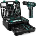 Tool Kit Box Drill Set：DEKO 238 Pieces Home Mechanic Toolbox with 12V Power Cordless Drill Hand Repair Tools Sets Combo Kits Storage Organizer Drawer Case for Men（Green）